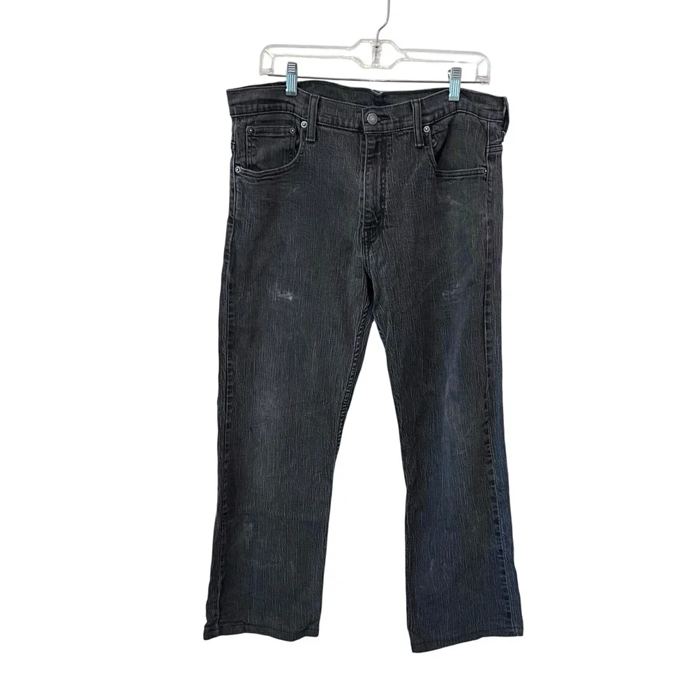 Levis 569 Loose Straight Fit Jeans‎ Mens 34x36 Black Wash Denim Pants READ